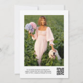 Petals Prosecco Blush Bloemen QR Code Vrijgezellen Kaart (Achterkant)