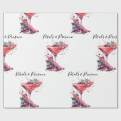 Petals & Prosecco Blush Bloemen Vrijgezellenfeest Cadeaupapier (Vlak)