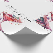 Petals & Prosecco Blush Bloemen Vrijgezellenfeest Cadeaupapier (Hoek)