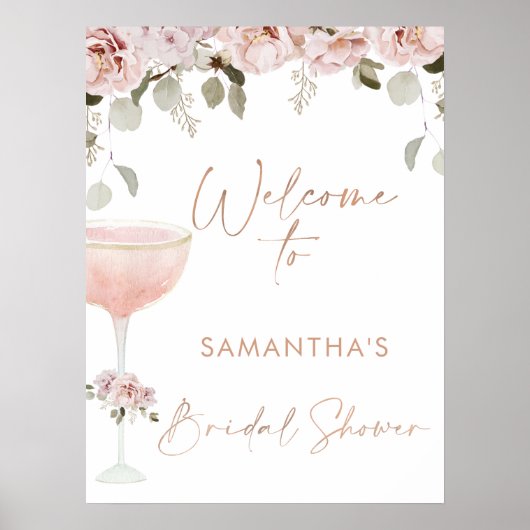 Petals Prosecco Blush Bloemen Vrijgezellenfeest We Poster (Voorkant)