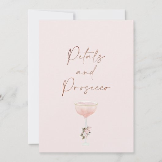 Petals Prosecco Boho Blush Bloemen Vrijgezellenfee Kaart (Achterkant)