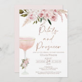 Petals Prosecco Boho Blush Bloemen Vrijgezellenfee Kaart (Voorkant / Achterkant)