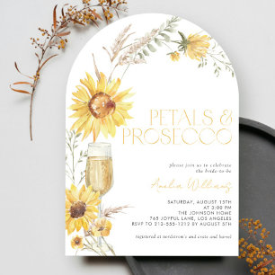 Petals & Prosecco Boho Zonnebloem Vrijgezellenfees Kaart