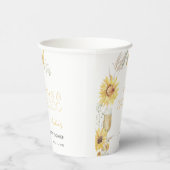Petals & Prosecco Boho Zonnebloem Vrijgezellenfees Papieren Bekers (Rechts)