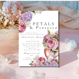 Petals & Prosecco Bridal Shower floral Kaart