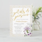 Petals & Prosecco Bridal Shower Kaart (Staand voorkant)