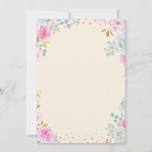 Petals & Prosecco Bridal Shower Kaart (Achterkant)