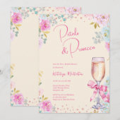 Petals & Prosecco Bridal Shower Kaart (Voorkant / Achterkant)