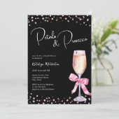 Petals & Prosecco Bridal Shower Kaart (Staand voorkant)