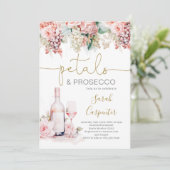 Petals Prosecco Bridal Shower uitnodiging (Staand voorkant)