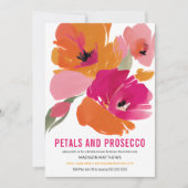 Petals & Prosecco Bright Abstracte Floral Bridal Kaart (Voorkant)