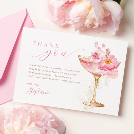 Petals Prosecco Bruidsuitnodiging Bedankkaart