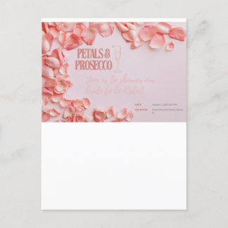 Petals & Prosecco Bruidsuitnodiging Briefkaart