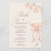 Petals & Prosecco Champagne Bow Bridal Shower Kaart (Voorkant)