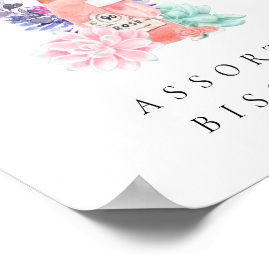 Petals & Prosecco Champagne Vrijgezellenfeest Eten Poster (Hoek)