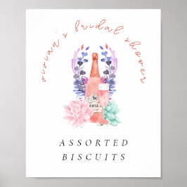 Petals & Prosecco Champagne Vrijgezellenfeest Eten Poster