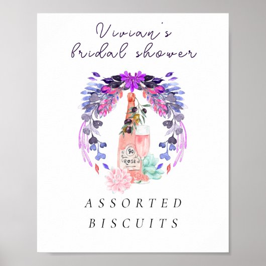 Petals & Prosecco Champagne Vrijgezellenfeest Eten Poster (Voorkant)