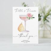 Petals & Prosecco - dank u vrijgezellenfeest Bedankkaart (Staand voorkant)