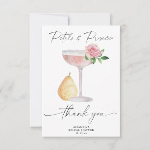 Petals & Prosecco - dank u vrijgezellenfeest Bedankkaart