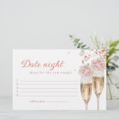 Petals & Prosecco Date Night Game Vrijgezellenfees Briefpapier (Staand voorkant)