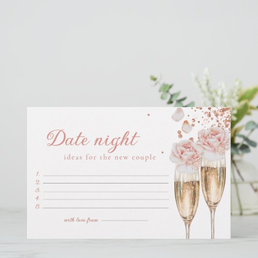 Petals & Prosecco Date Night Game Vrijgezellenfees Briefpapier (Staand voorkant)