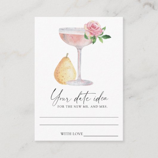 Petals & Prosecco - Datumnacht ideeën \ Datumpot Informatiekaartje (Voorkant)