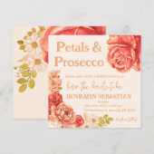 Petals Prosecco Elegant Bloemen vrijgezellenfeest Kaart (Voorkant / Achterkant)