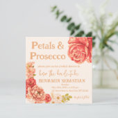 Petals Prosecco Elegant Bloemen vrijgezellenfeest Kaart (Staand voorkant)