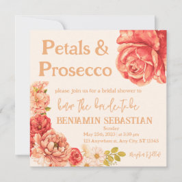Petals Prosecco Elegant Bloemen vrijgezellenfeest Kaart