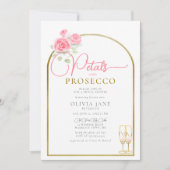 Petals Prosecco Flora Boho Gold Arch Vrijgezellenf Kaart (Voorkant)