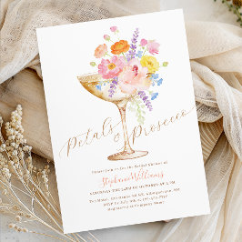 Petals & Prosecco Floral Bridal Shower Invitation Kaart