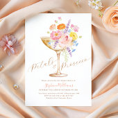 Petals & Prosecco Floral Bridal Shower Invitation Kaart