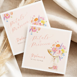 Petals & Prosecco Floral Bridal Shower Napkins Servet