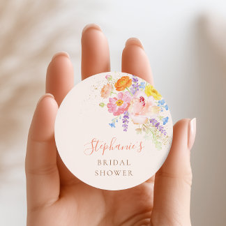 Petals & Prosecco Floral Bridal Shower Stickers
