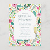 Petals Prosecco Floral Budget Vrijgezellenfeest Pa Briefkaart (Voorkant)