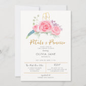 Petals Prosecco Floral Gold Bubble Vrijgezellenfee Kaart (Voorkant)