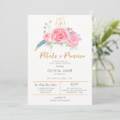 Petals Prosecco Floral Gold Bubble Vrijgezellenfee Kaart (Staand voorkant)