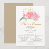 Petals Prosecco Floral Gold Bubble Vrijgezellenfee Kaart (Voorkant / Achterkant)