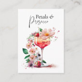 Petals Prosecco Floral Vrijgezellenfeest Brunch Da Informatiekaartje (Achterkant)