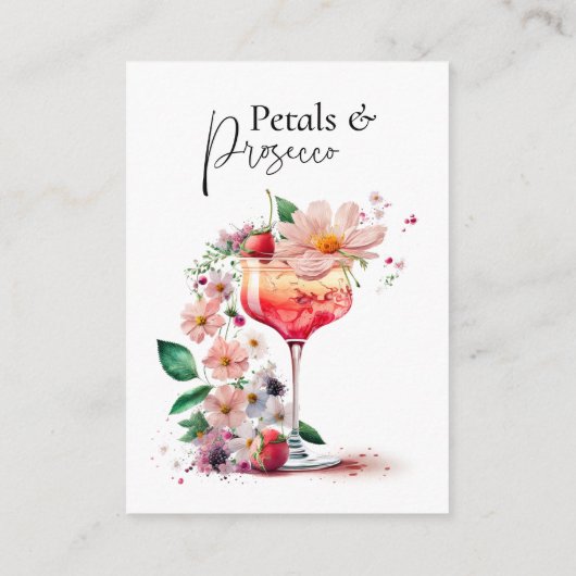 Petals Prosecco Floral Vrijgezellenfeest Brunch Ra Informatiekaartje (Achterkant)