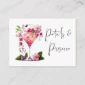 Petals & Prosecco Floral Vrijgezellenfeest Datum s Informatiekaartje (Achterkant)