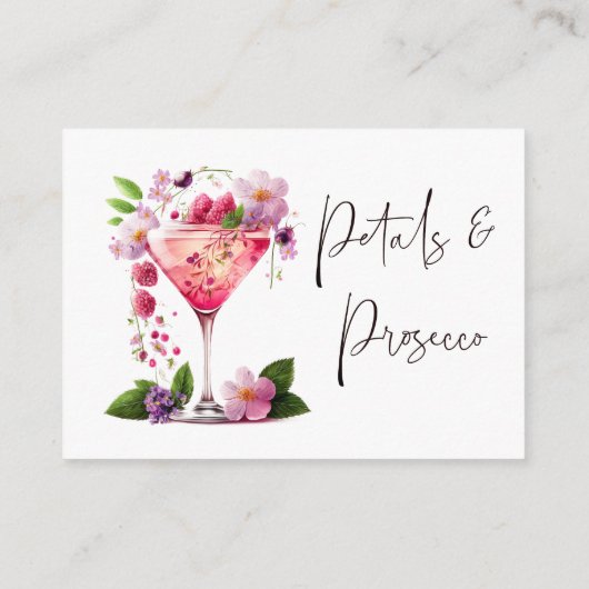 Petals & Prosecco Floral Vrijgezellenfeest Datum s Informatiekaartje (Achterkant)