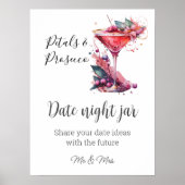 Petals & Prosecco Floral Vrijgezellenfeest Datum s Poster (Voorkant)