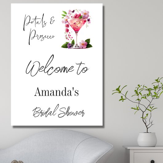 Petals & Prosecco Floral Vrijgezellenfeest Datum s Poster