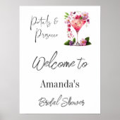 Petals & Prosecco Floral Vrijgezellenfeest Datum s Poster (Voorkant)