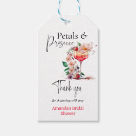 Petals & Prosecco Floral Vrijgezellenfeest Favor D Cadeaulabel