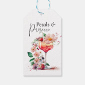 Petals & Prosecco Floral Vrijgezellenfeest Favor D Cadeaulabel (Achterkant)