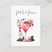 Petals Prosecco Floral Vrijgezellenfeest Weddensch Informatiekaartje (Achterkant)