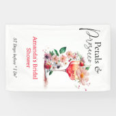 Petals & Prosecco Floral Vrijgezellenfeest Welkom Spandoek (Horizontaal)