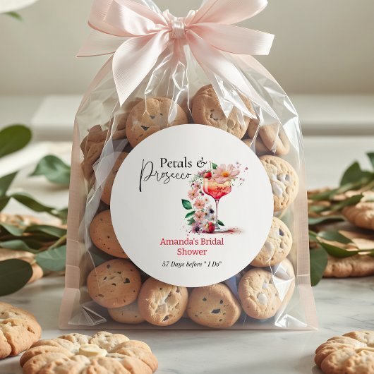 Petals Prosecco Garden Floral Vrijgezellenfeest Fa Ronde Sticker